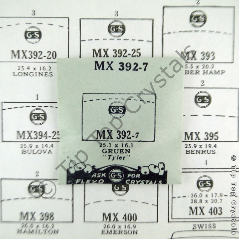 GS MX392-7 Watch Crystal - Click Image to Close