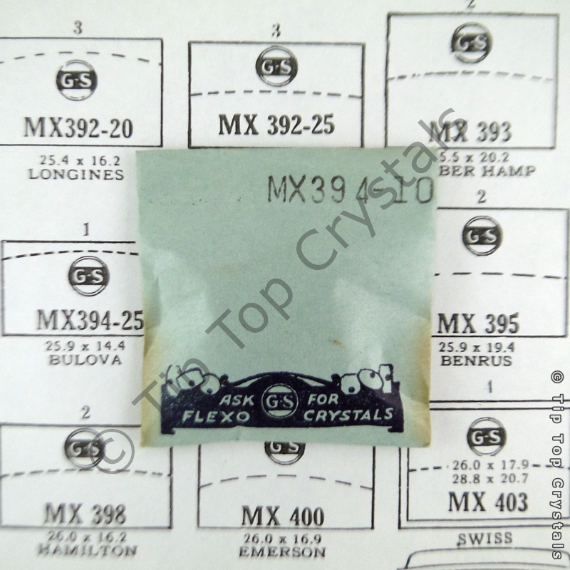 GS MX394-10 Watch Crystal - Click Image to Close