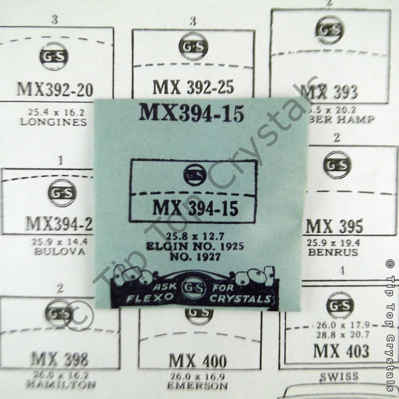 GS MX394-15 Watch Crystal - Click Image to Close