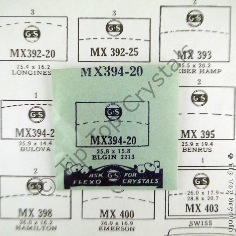 GS MX394-20 Watch Crystal - Click Image to Close