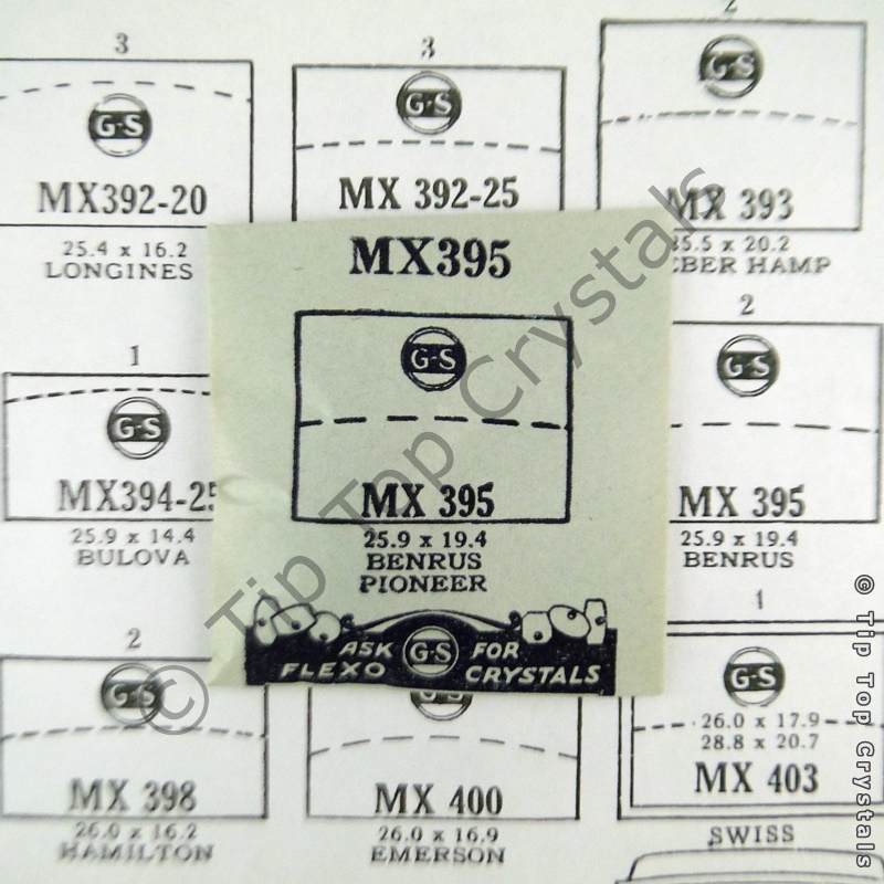 GS MX395 Watch Crystal - Click Image to Close