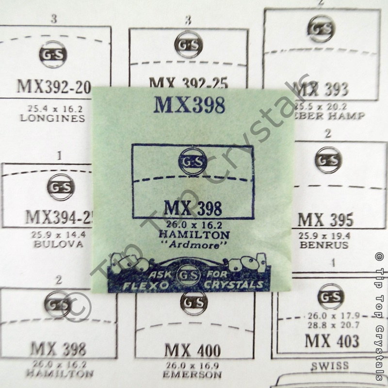 GS MX398 Watch Crystal - Click Image to Close