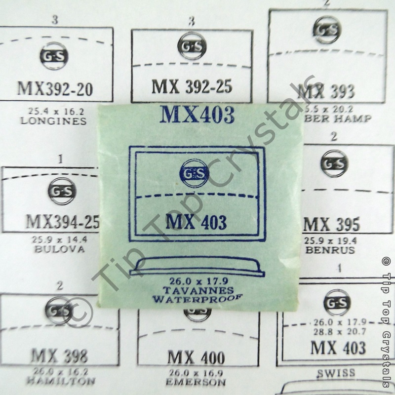 GS MX403 Watch Crystal - Click Image to Close