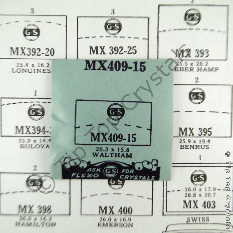 GS MX409-15 Watch Crystal - Click Image to Close