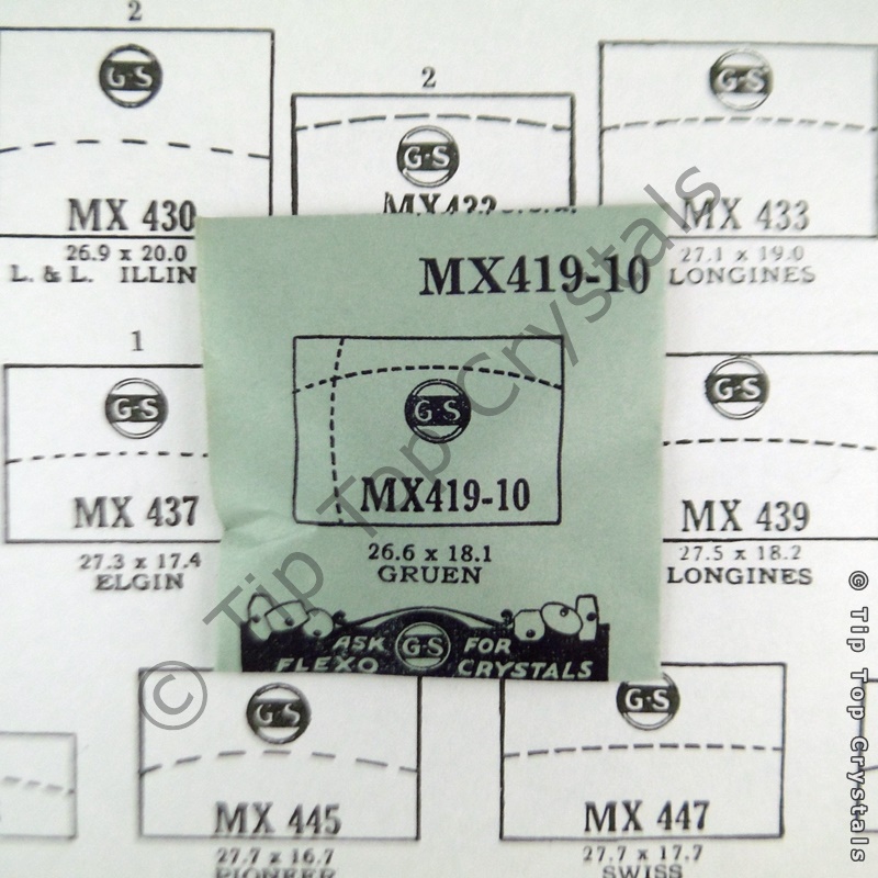 GS MX419-10 Watch Crystal - Click Image to Close