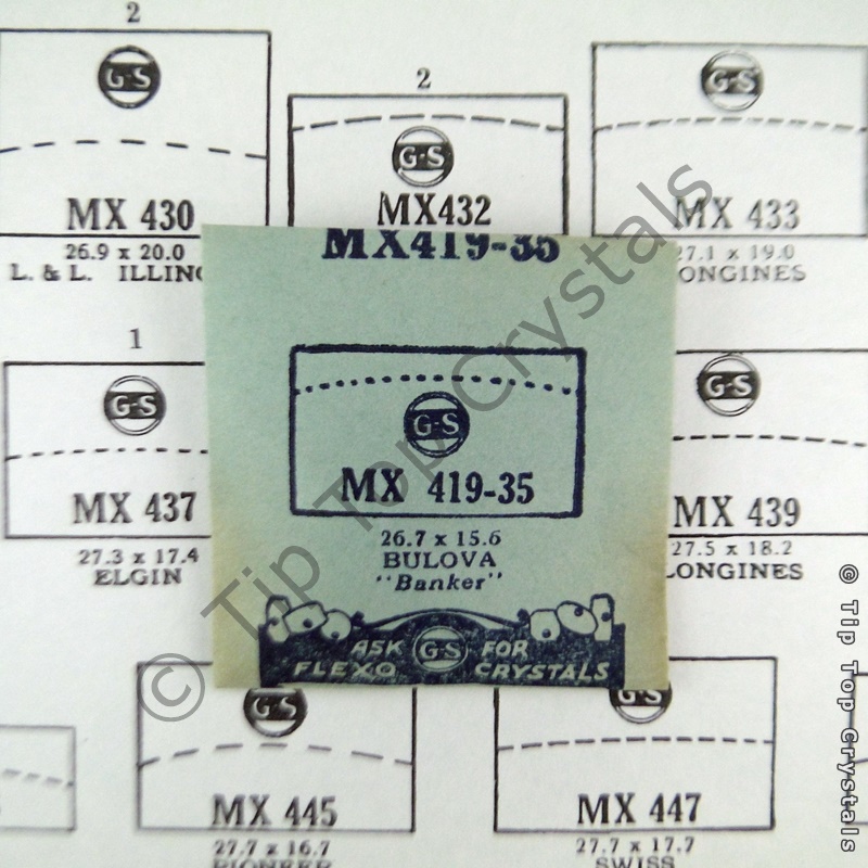 GS MX419-35 Watch Crystal - Click Image to Close