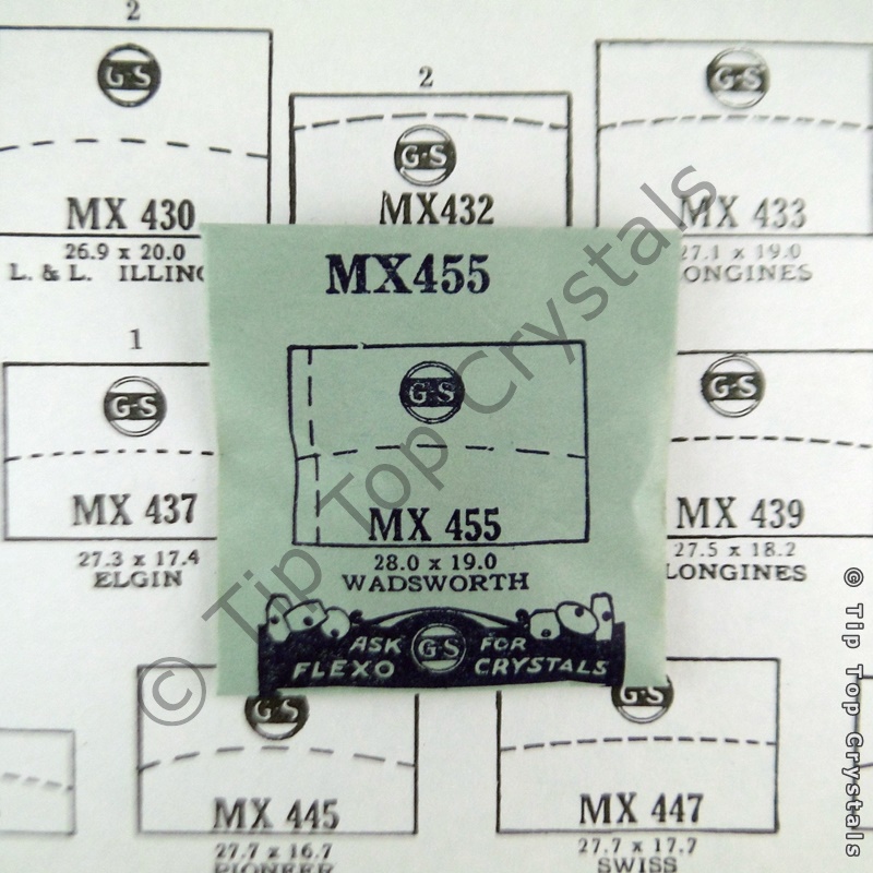 GS MX455 Watch Crystal - Click Image to Close