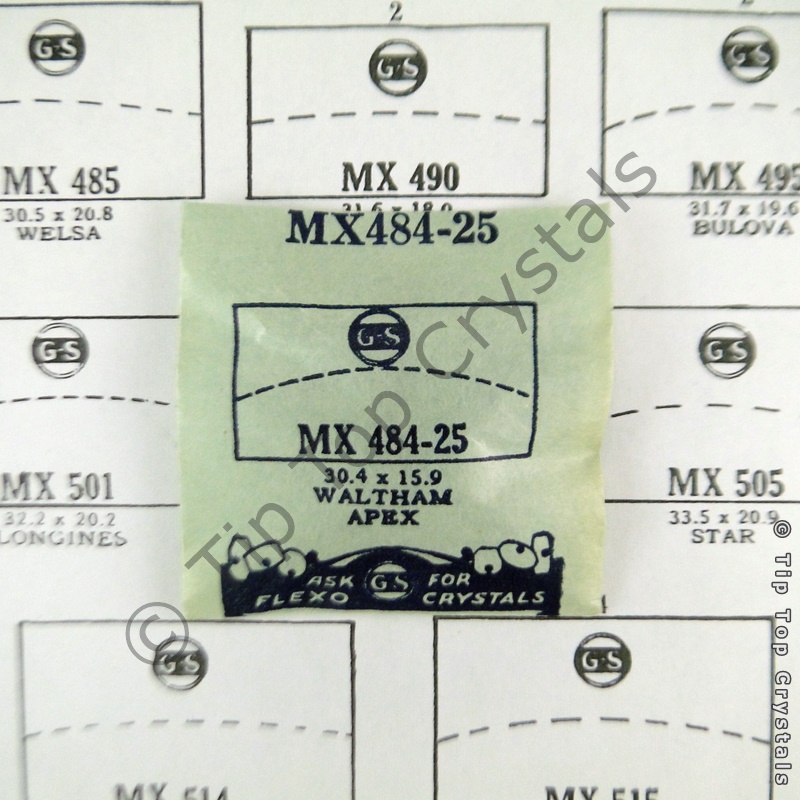 GS MX484-25 Watch Crystal - Click Image to Close