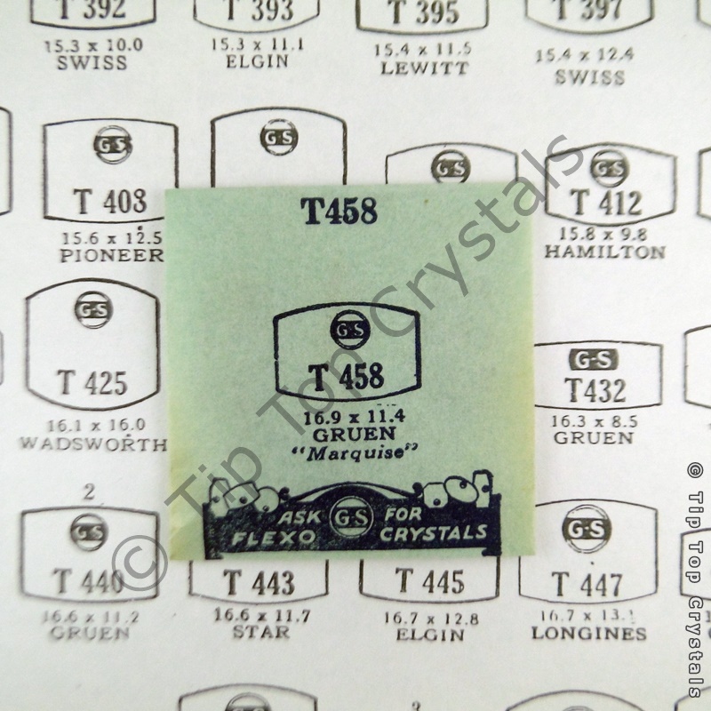GS T458 Watch Crystal - Click Image to Close
