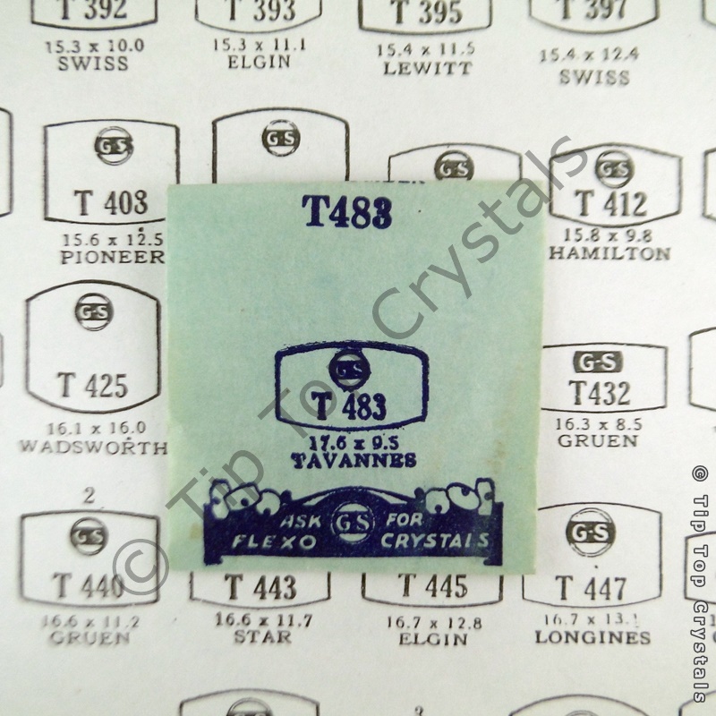 GS T483 Watch Crystal - Click Image to Close