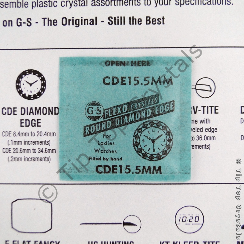GS CDE 15.5mm Watch Crystal - Click Image to Close
