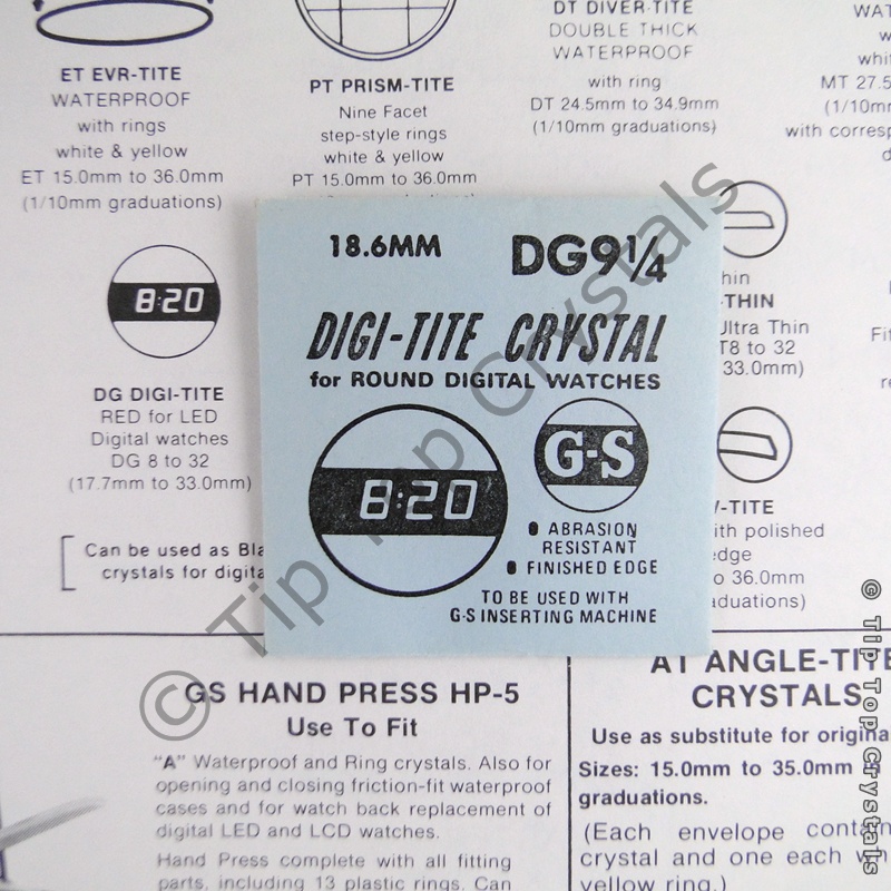 GS DG9-1/4 Watch Crystal - Click Image to Close