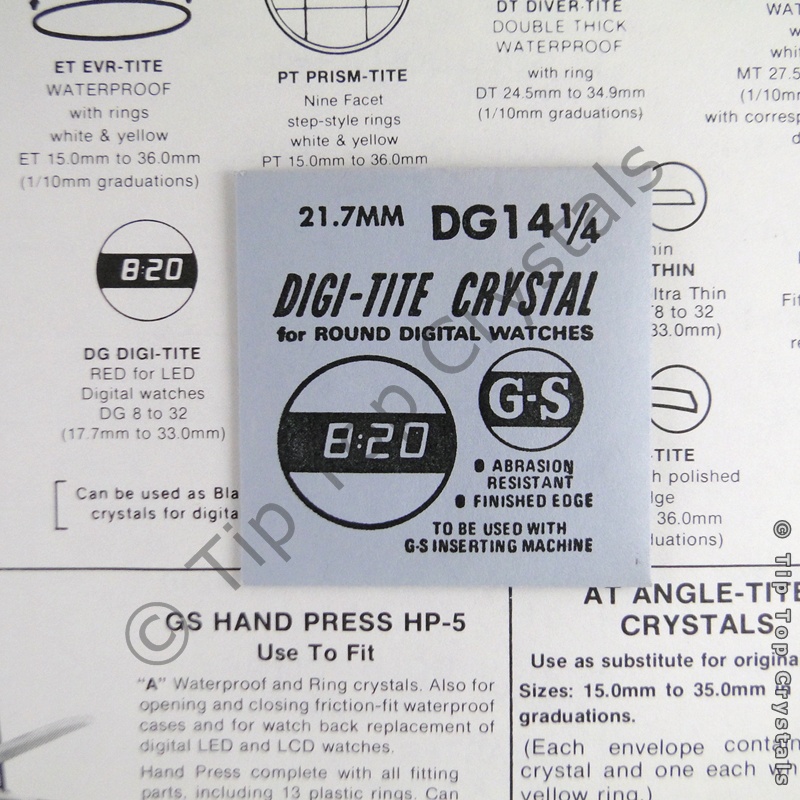 GS DG14-1/4 Watch Crystal - Click Image to Close
