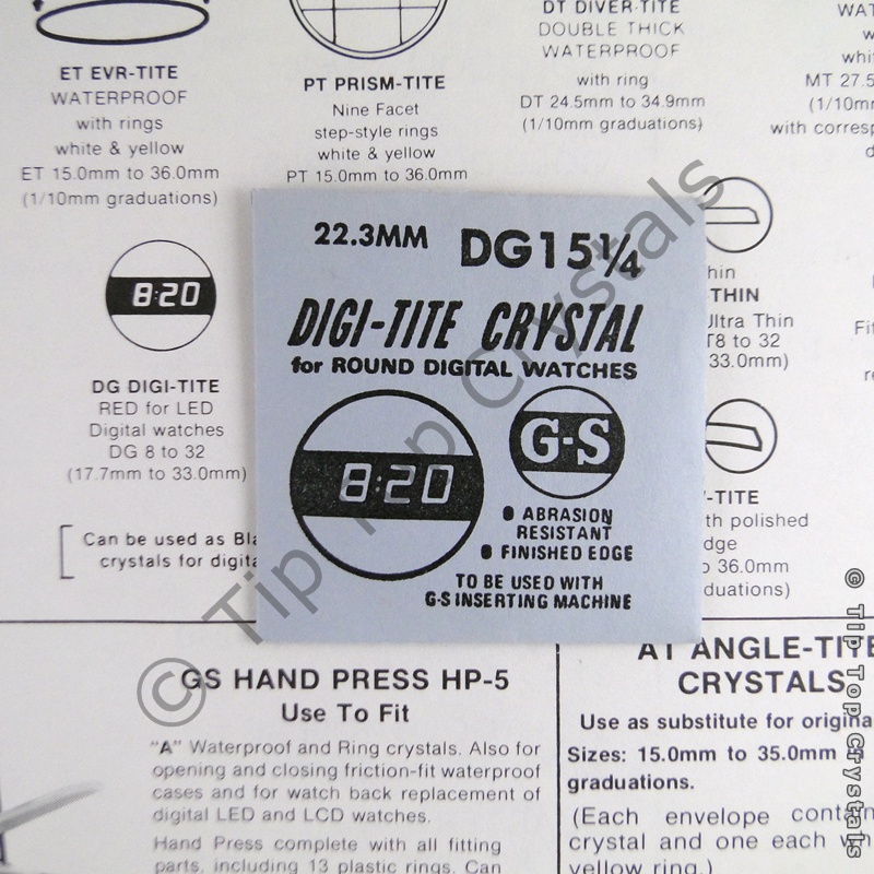 GS DG15-1/4 Watch Crystal - Click Image to Close