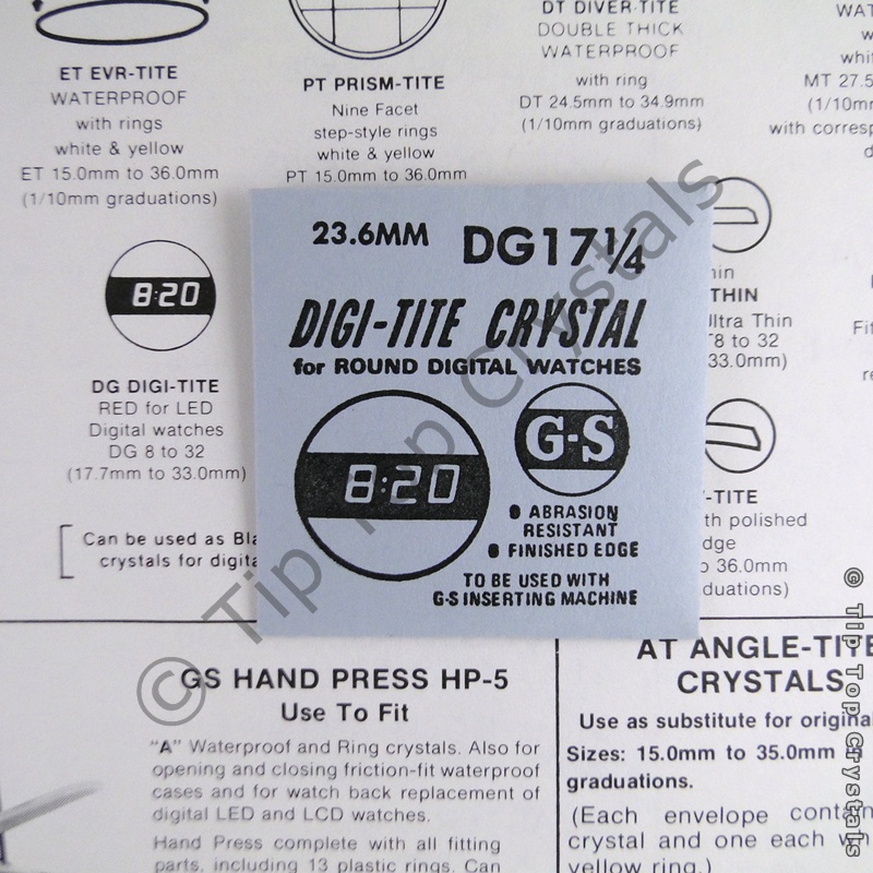 GS DG17-1/4 Watch Crystal - Click Image to Close