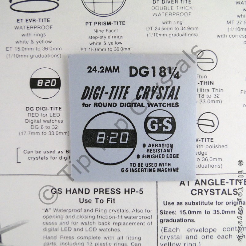 GS DG18-1/4 Watch Crystal - Click Image to Close