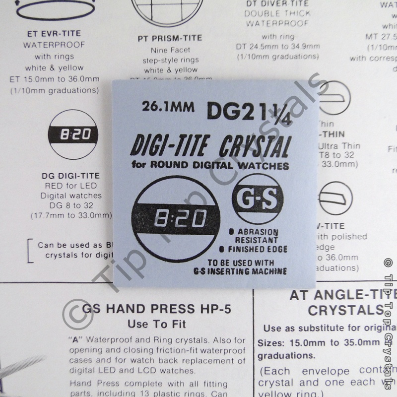 GS DG21-1/4 Watch Crystal - Click Image to Close