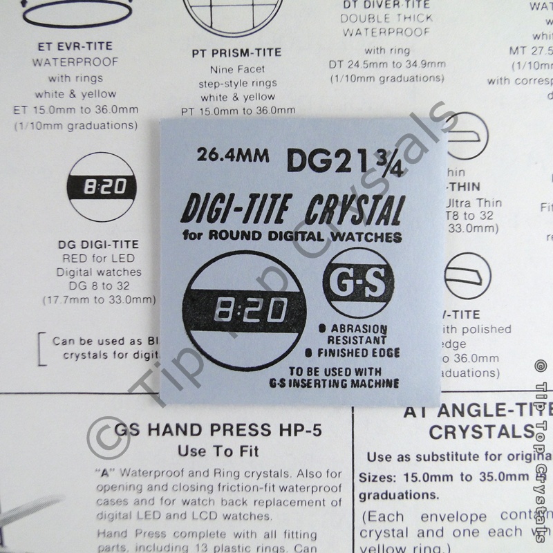 GS DG21-3/4 Watch Crystal - Click Image to Close