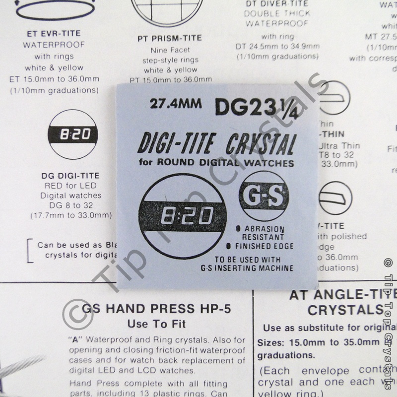 GS DG23-1/4 Watch Crystal - Click Image to Close