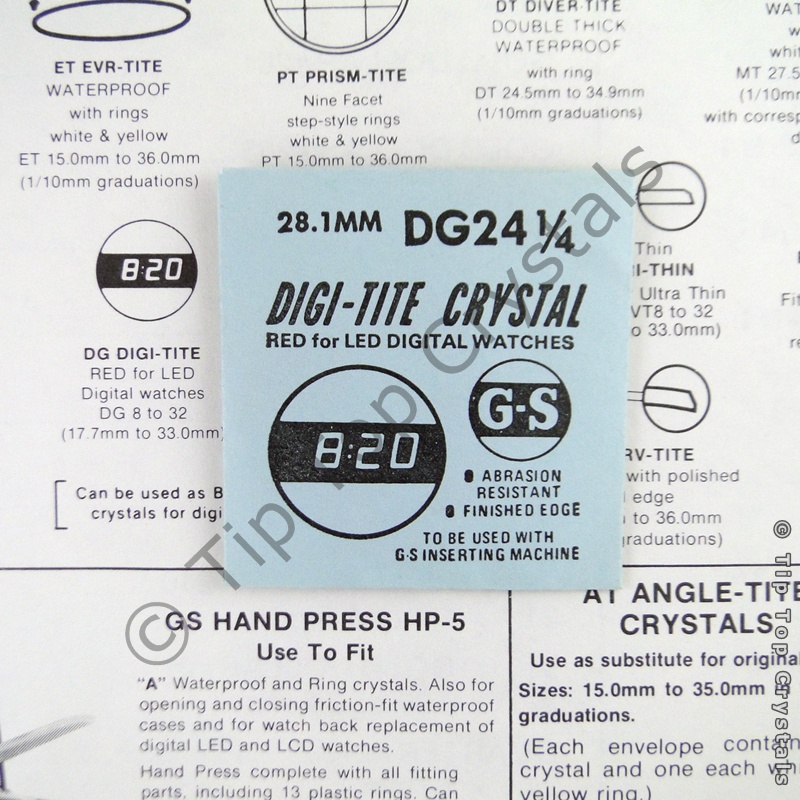 GS DG24-1/4 Watch Crystal - Click Image to Close