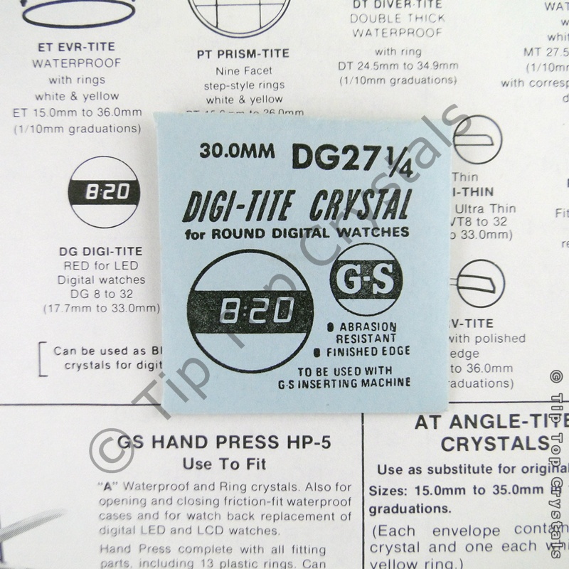GS DG27-1/4 Watch Crystal - Click Image to Close