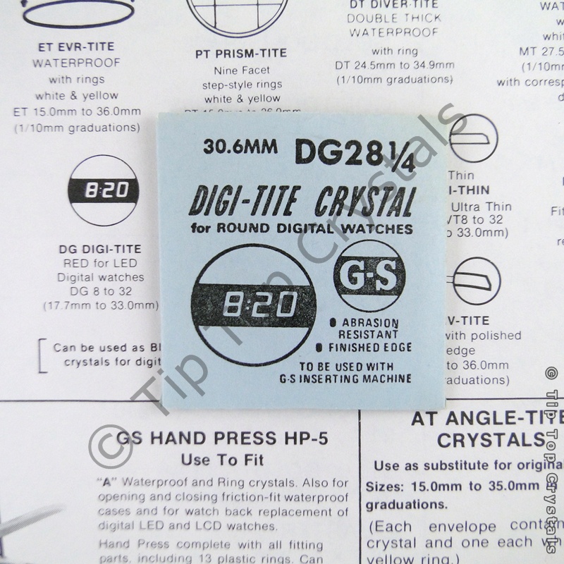 GS DG28-1/4 Watch Crystal - Click Image to Close