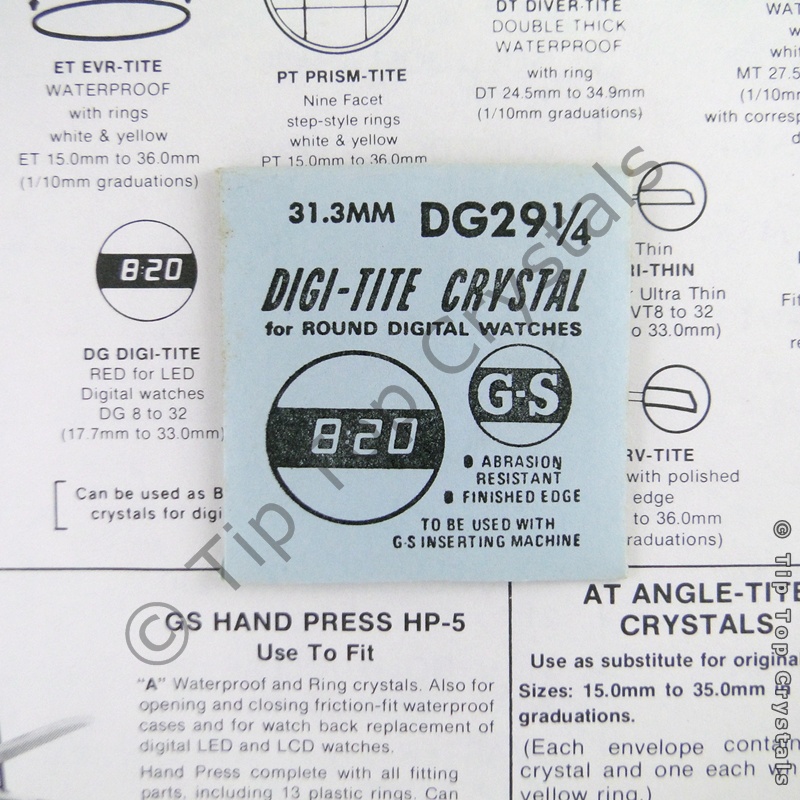 GS DG29-1/4 Watch Crystal - Click Image to Close
