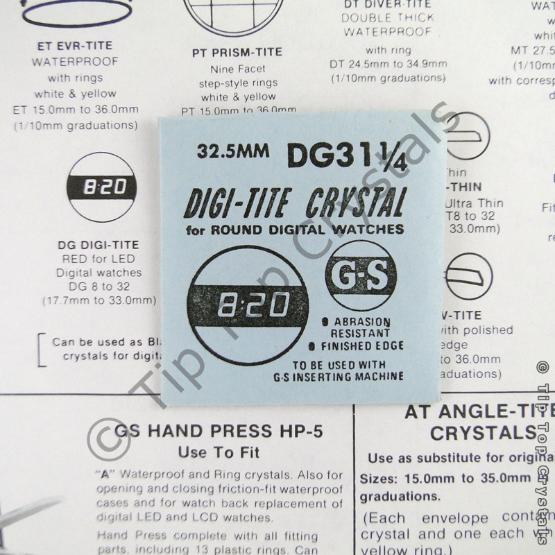 GS DG31-1/4 Watch Crystal - Click Image to Close
