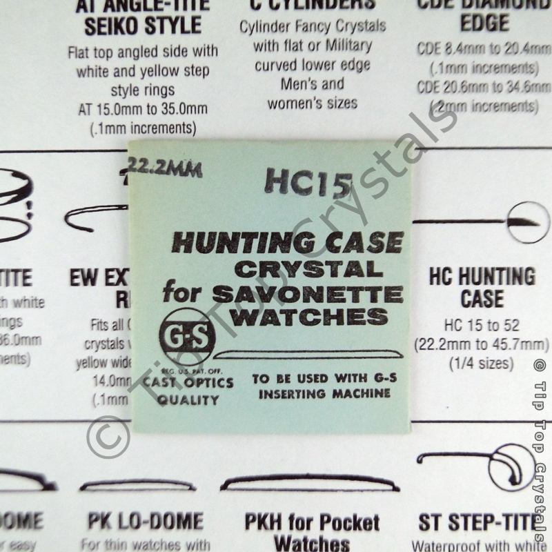 GS HC 15 Watch Crystal - Click Image to Close