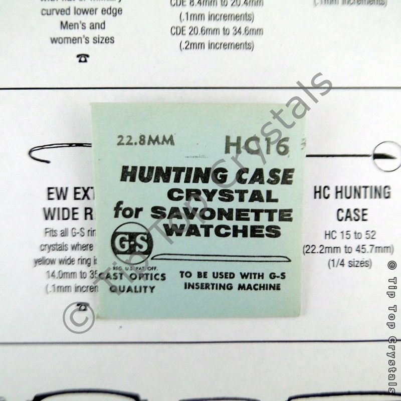 GS HC 16 Watch Crystal - Click Image to Close