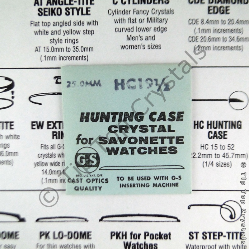 GS HC 19-1/2 Watch Crystal - Click Image to Close