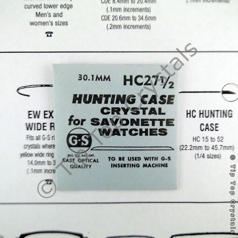 GS HC 27-1/2 Watch Crystal - Click Image to Close