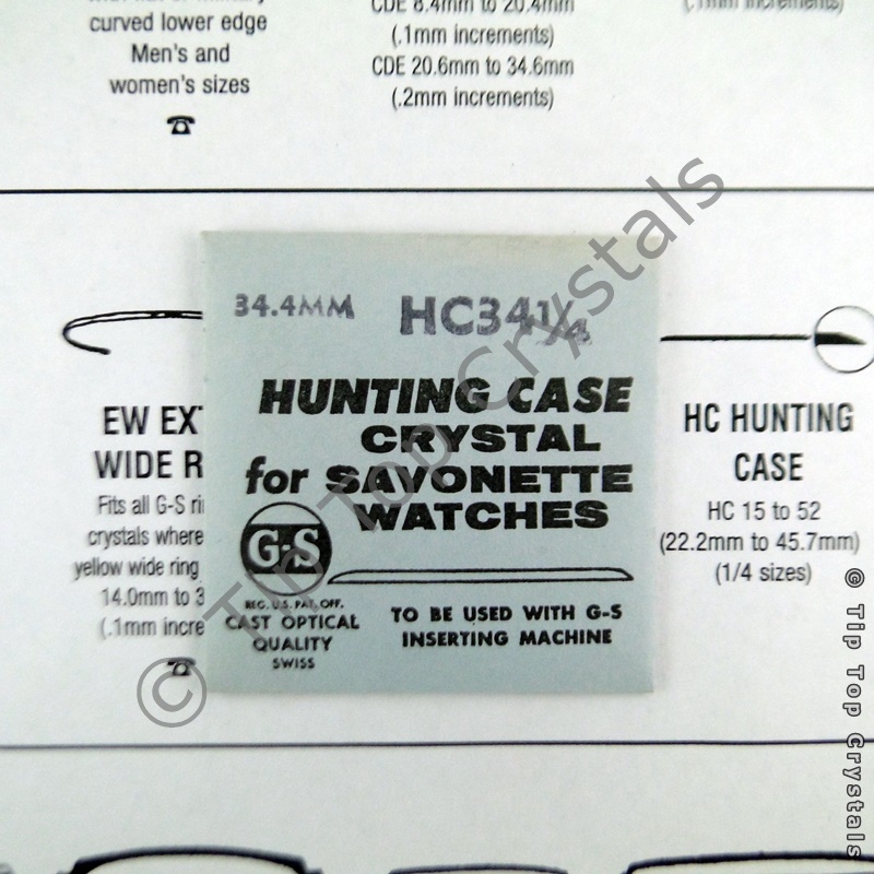 GS HC 34-1/4 Watch Crystal - Click Image to Close