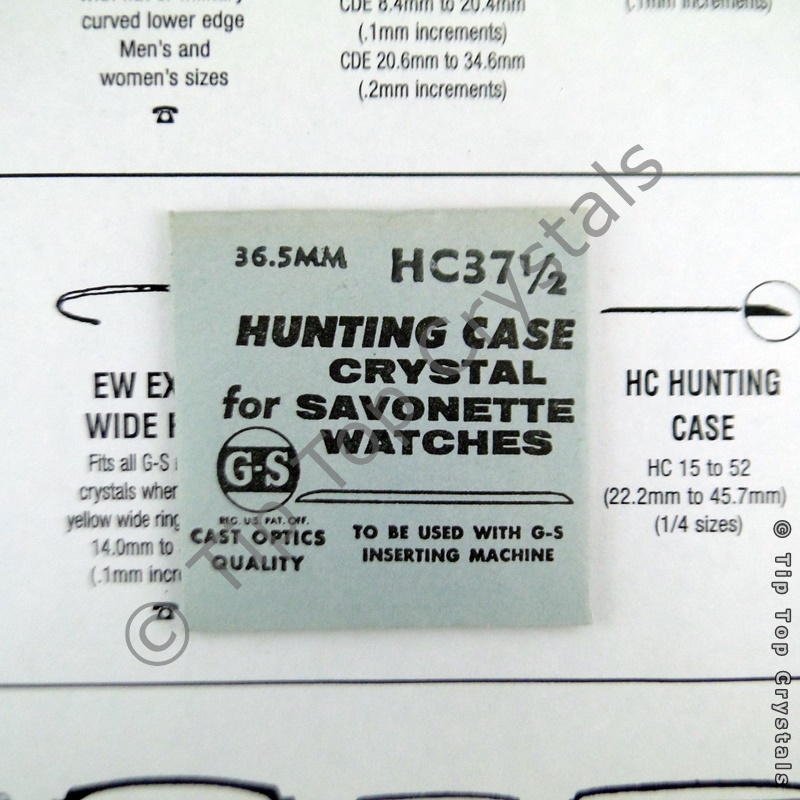 GS HC 37-1/2 Watch Crystal - Click Image to Close