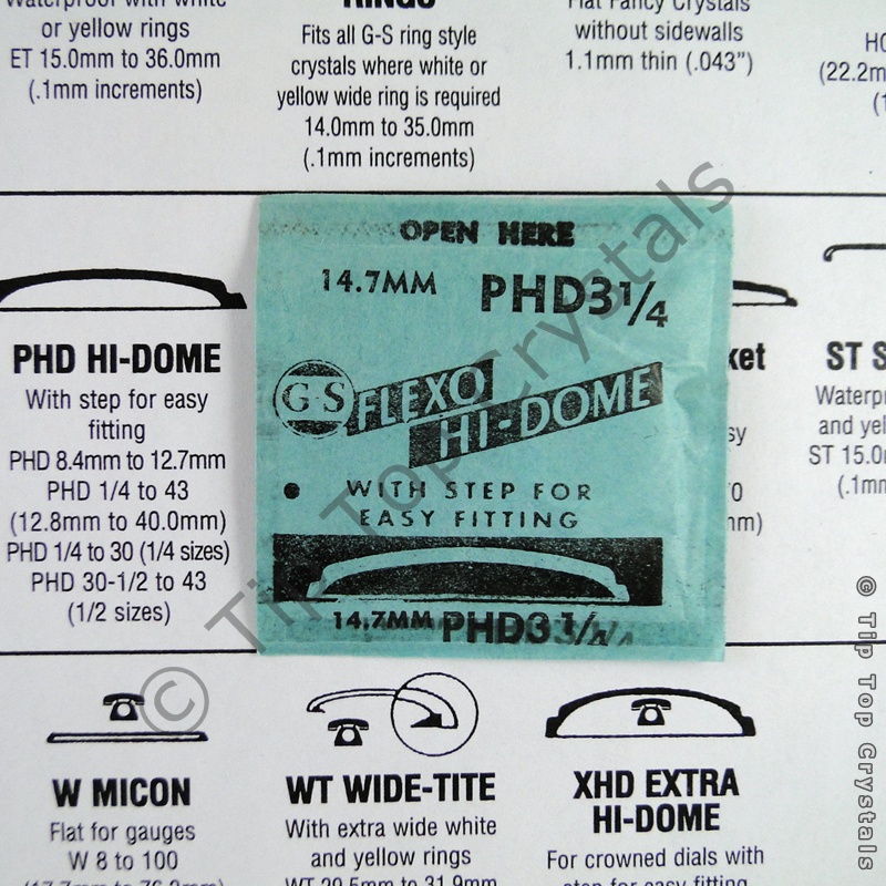 GS PHD 3-1/4 Watch Crystal - Click Image to Close