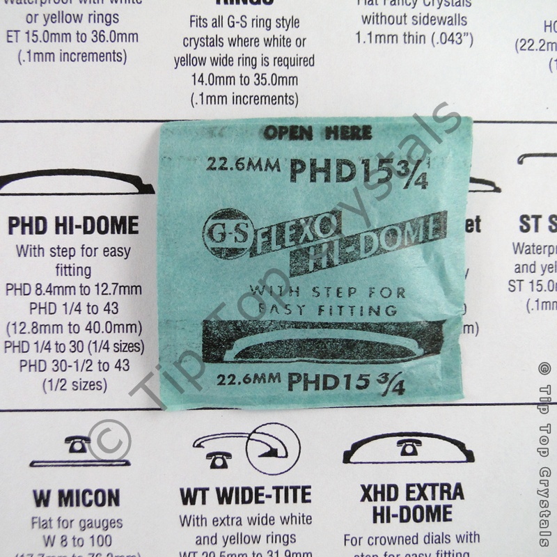 GS PHD 15-3/4 Watch Crystal - Click Image to Close