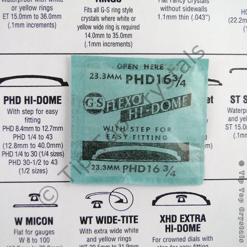 GS PHD 16-3/4 Watch Crystal - Click Image to Close