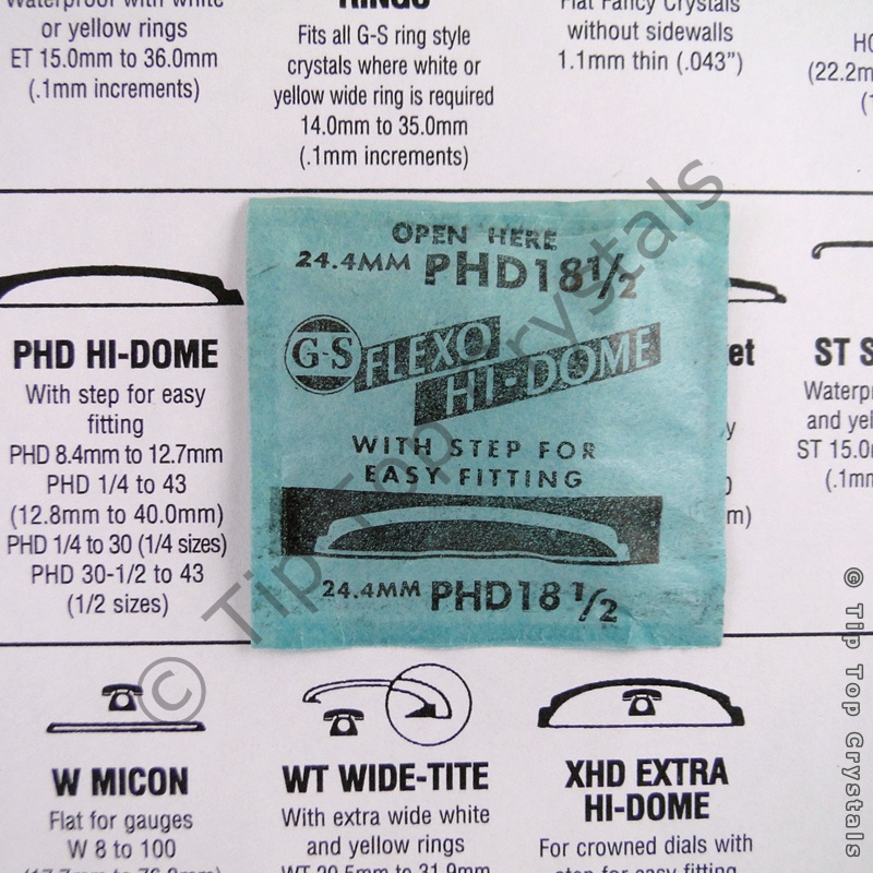 GS PHD 18-1/2 Watch Crystal - Click Image to Close