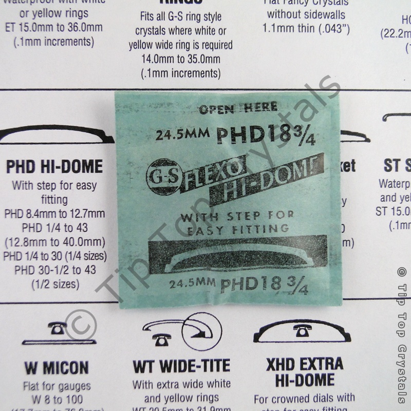 GS PHD 18-3/4 Watch Crystal - Click Image to Close