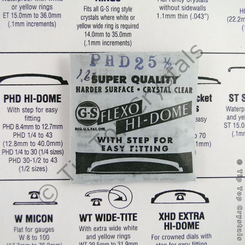 GS PHD 25-1/2 Watch Crystal - Click Image to Close