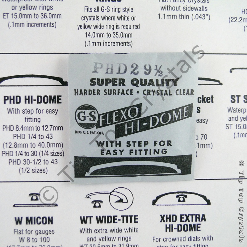 GS PHD 29-1/2 Watch Crystal - Click Image to Close