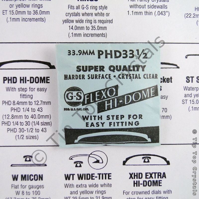 GS PHD 33-1/2 Watch Crystal - Click Image to Close