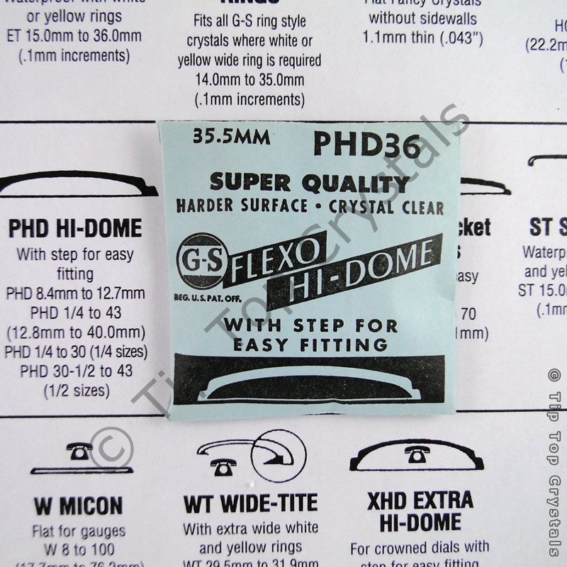 GS PHD 36 Watch Crystal - Click Image to Close