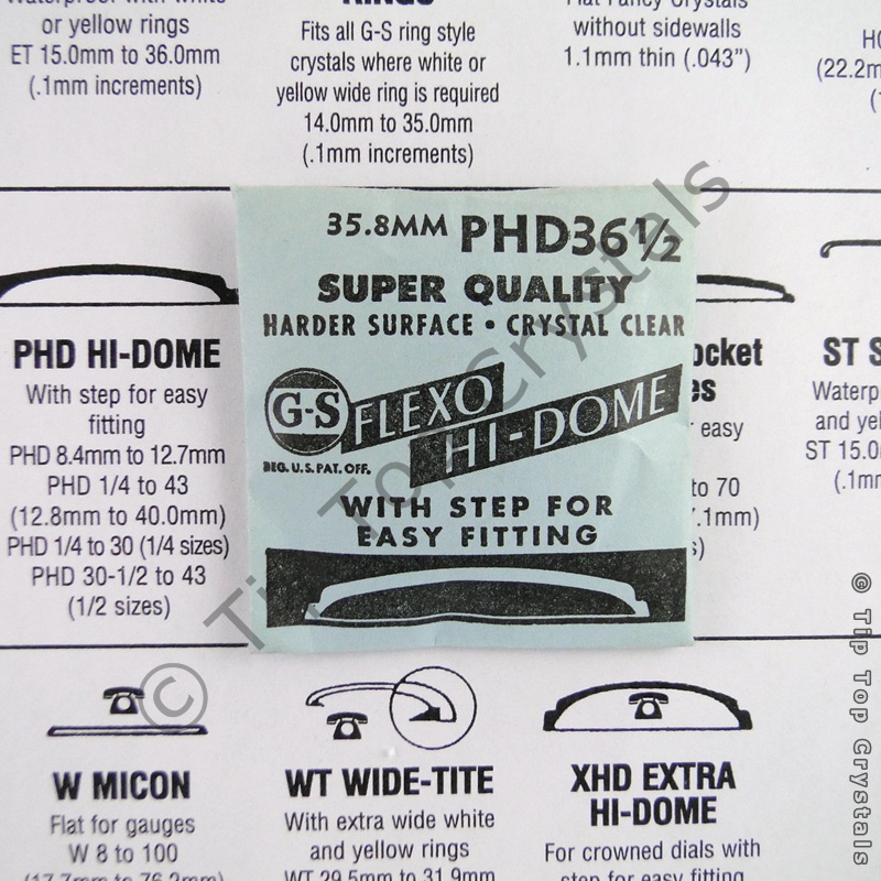 GS PHD 36-1/2 Watch Crystal - Click Image to Close