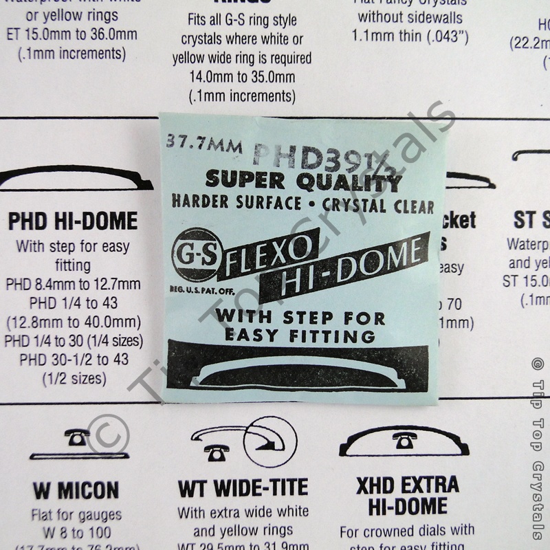 GS PHD 39-1/2 Watch Crystal - Click Image to Close