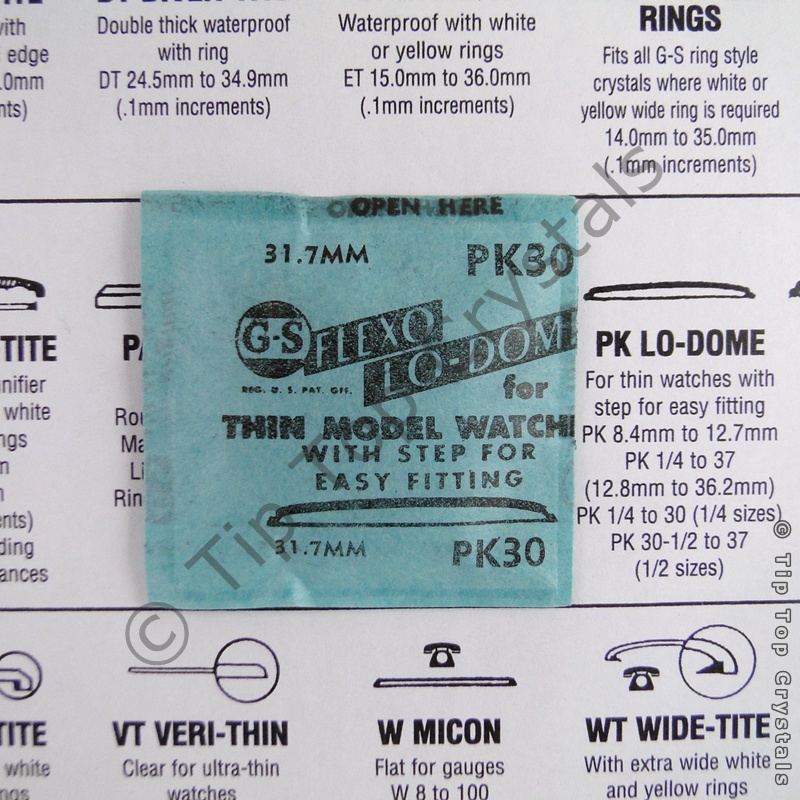 GS PK 30 Watch Crystal - Click Image to Close