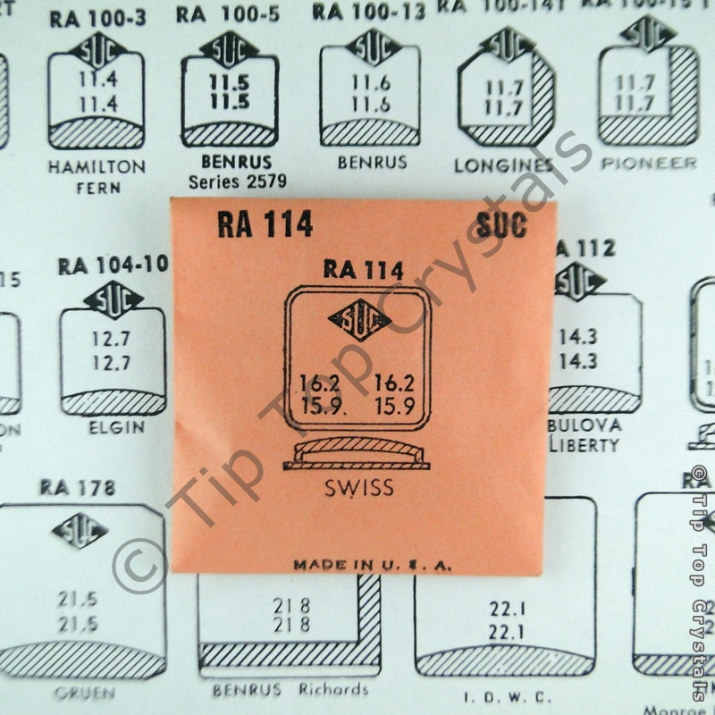 SUC RA114 Watch Crystal - Click Image to Close