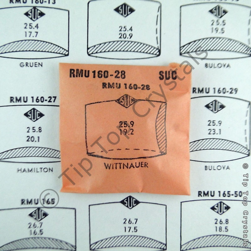 SUC RMU160-28 Watch Crystal - Click Image to Close