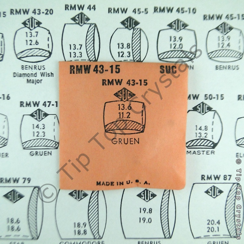 SUC RMW43-15 Watch Crystal - Click Image to Close