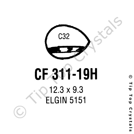 GS CF311-19H Watch Crystal